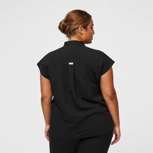 Black Sleeveless Figs Technical Collection Shirt